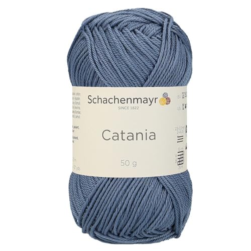1 Skein/Pack Schachenmayr (SMC) Catania Originals Yarn, Each Ball 1.76 Oz (50gr) / 136 Yards (125 m), 100% Mercerized Cotton for Knitting and Crochet Yarn, Sport Weight, 269 - Gray Blue - color: 269 - Gray Blue