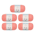 Susan's Family Combed Cotton 4 ply Yarn 5x50g-5Packs-12#Shell Pink | 5skein pack balance 60cotton40acrylic blend Fingering Yarn Soft breathable durable crochet and knit baby blanket cardigan toy - color: 12#Shell Pink