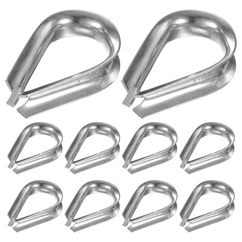M METERXITY 10-Pack Wire Rope Thimbles, M14 Stainless Steel 14mm Rope Thimble Rigging for Diameter Cable Rigging/Sailing/Clothesline, Wire Cable Protection - size: M14