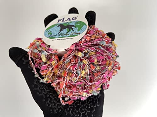 Dark Horse Yarns Flag #405A Candy Jar (Orange Yellow Mint Pink) Mini Flag 20 Gram