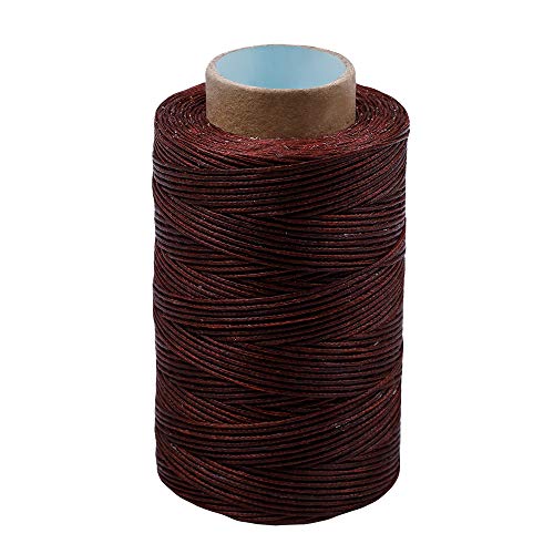 284Yards Leather Sewing Waxed Thread, 0.8mm Waxed Thread for Bookbinding | Waxed Thread for Bookbinding, Upholstery Thread Heavy Duty, Wax String for Leather Craft DIY/Bookbinding/Shoe Repairing - color: Dark Red