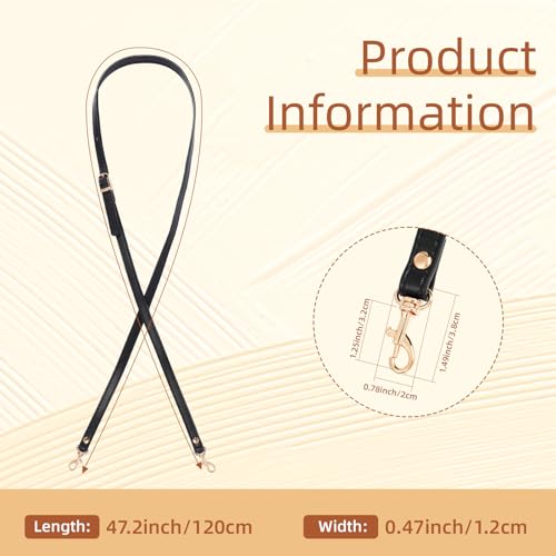 RAYNAG Leather Crossbody Strap Replacement, Adjustable Purse Strap, Handbag Shoulder Strap Replacement with Gold Hardware, Black - color: Black With Gold Hardware