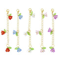 7-70Pcs Angel Wing Pendants Charms Miexed Color Acrylic Beads Charms Golden Dangle Pendants with Lobster Claw Clasps for Necklaces Bracelets Earrings Jewelry Making and Crafting - color: Golden Chain Flower -10 pcs