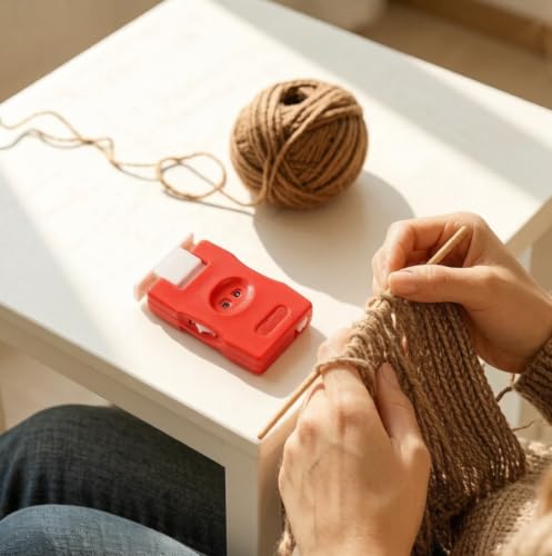 Bepisof Plastic Knitting Row Counter, 2 Pieces | Mini Crochet Stitch Counter, Knitting Stitch Row Marker Tool, Portable Needle Marking, For Knitting & Crochet Enthusiasts - color: red
