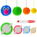 Pom Pom Maker 4 Sizes Fluff Ball Weaver DIY Wool Knitting Craft Kit with 1PC Scissors - size: 5