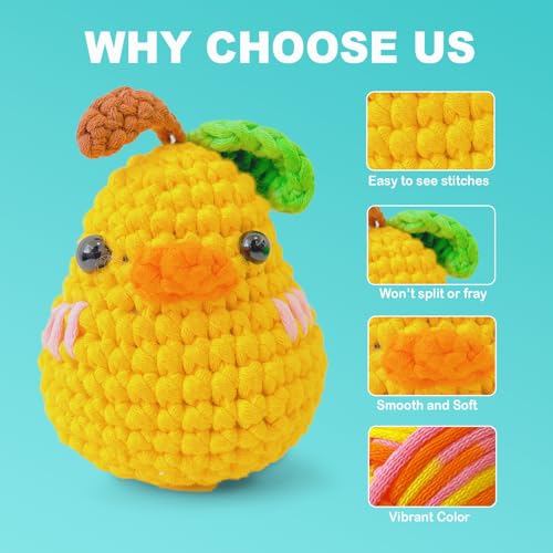 3 * 50g/1.76oz Yarn for Crocheting and Knitting, 3 * 60yds Beginner Yarn with Easy-to-See Stitches; Worsted-Weight Medium #4;Amigurumi-Friendly Crochet Kit(Violet+Yellow+Blushing Blue) - color: Violet+Yellow+Blushing Blue