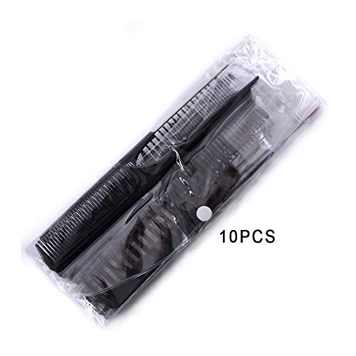 10PCS Black Hair Combs Set for Hairdressing, Cutting & Styling - For Women, Men & Kids - style: Mix styling comb