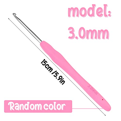 SHWAKK Crochet Hook, 3.0 mm Ergonomic Crochet Hook for Arthritic Hands | Crochet Needles, Ergonomic Handle, Knitting Needles with Soft Handle Beginners and Experienced Crochet Hobbyists (3.0 mm) - size: 3.0mm