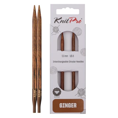 KnitPro Ginger Interchangeable Circular Needles 5" (13cm) | US Size 8 (5mm) - size: US 8 (5mm)