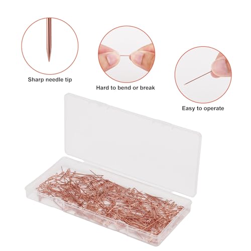 300pcs T Pins, 38mm/1.5in Stainless Steel T-Pins Straight Wig Pins Sewing Basting Pins for Blocking Knitting Crochet Quilting Projects Jewelry Modelling Crafts Making Accessories