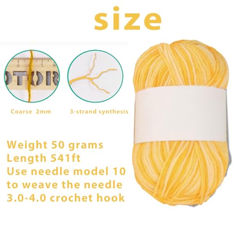 Threads for Knitting Yarn Crochet Yarn Rainbow for Crocheting Knitting Projects(Ananas) - color: Ananas