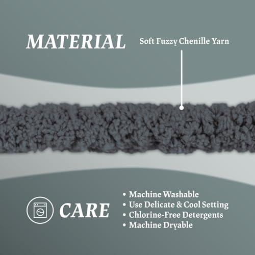 Jumbo Chunky Chenille Yarn for Hand Knitting Crochet – 8 Skeins × 8 oz (25 yds Each) Super Soft Thick Bulky Yarn for Blankets, Scarves, Cushions & DIY Crafts (Grey) - color: Grey (Chenille)