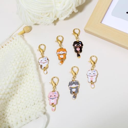 DoreenBeads Stitch Markers for Crocheting and Knitting | Alloy Enamel Crochet Marker Crochet Gifts for Knitting Weaving Sewing Accessories Quilting Jewelry Making - color: Drooling Cats