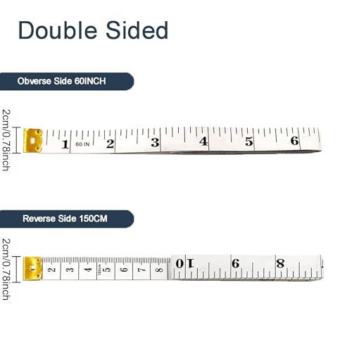 Soft Tape Measure for Body Measurements, 2-Pack 60" Flexible | Retractable Body Measuring Tape, Dual Scale Inch & cm, Cloth Tape Measure for Sewing, Tailor, Seamstress, Clothing & Waist