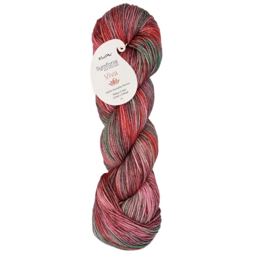 KnitPro Symfonie DK Weight Merino Wool Yarn 240yds, 100g, Carnival | 100% Extrafine Merino, Hand Dyed, OEKO-TEX Certified, Superwash, Colorfast, #3 Yarn Skein for Knitting & Crochet - color: Carnival