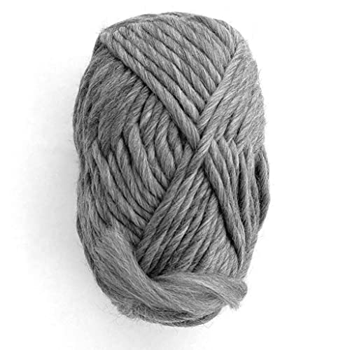 Revolution Fibers | Premium Super Bulky Wool Yarn | 100-Grams of 100% Wool Yarn Chunky Weight, Thick Wool for Knitting, Crochet, Baby Blanket, Dyed, Felting, Weaving (Natural Gray) - color: Natural Gray