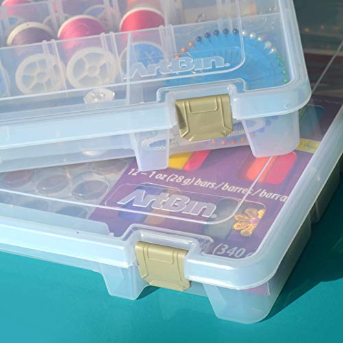 ArtBin 9100AB Super Satchel Slim 1 Open Compartment, Art & Craft Organizer, [1] Plastic Storage Case, Clear - style: 1 Compartment