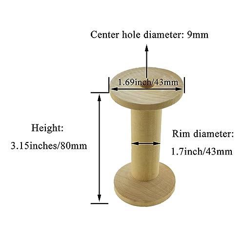 HAHIYO 3.15Inches 3PCs Natural Color Wood Spool - Large Unfinished Wooden Thread Spools for Textile Wire Weaving Ribbon Crafts DIY Art Education - Smooth, Rotatable Bobbins - color: Wood Color, size: 3.15Inch-3P