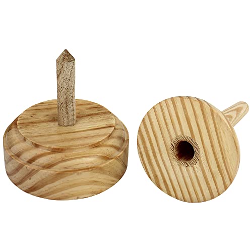 Wooden Yarn Holder with Twirling Mechanism, Hand Operated Yarn Dispenser and Yarn Winder, Solid Wood Knitting & Crochet Accessory for Craft Lovers, 7 Inch - color: Style-1