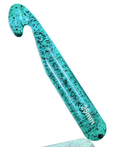 Weabetfu 25mm Large Crochet Hook,Huge Crochet Hooks for Chunky Yarn,Ergonomic Knitting Giant Crochet Needles,Big Crochet Hooks for Knitting Yarn Carpet Scarf Wool Roving, Green - color: Green, size: 25mm