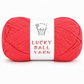 LUCKY BALL Milk Cotton Yarn, 100g / 240 yd 60% Cotton 40% Acrylic #2 Fine Sport Yarn, Soft Crochet & Knitting Yarn for Amigurumi Dolls, Baby Items, Flowers, Hats, Sweaters, Blankets (Rouge) - color: 05-MC01
