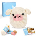 Crochet Kit for Beginners Adults - Pig and Cow Starters Crochet Kit, Beginners Crocheting Kitting for Adults Teen, DIY Craft Gifts with Crochets Yarns, Hook, Step-by-Step Video, Instruction - color: Pig and Highland Cow