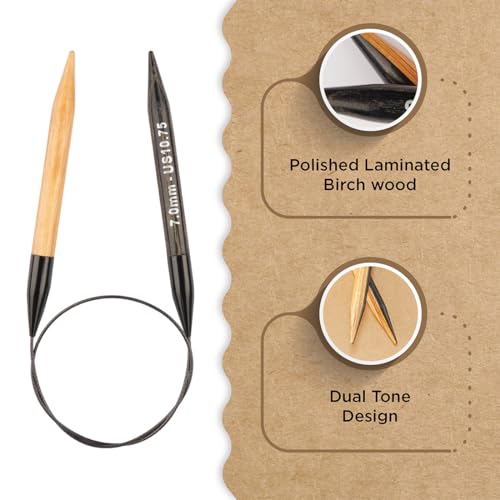 Knitter’s Pride Day & Nite Fixed Circular Needle 16""(40cm) - US 10.75(7mm) - size: 7.00mm
