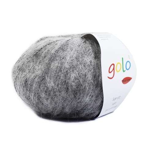 golo Mohair Yarn for Hand Knitting Wool Yarn for Weaving - color: 022-Grey
