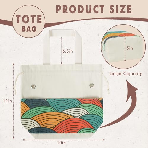 TOGETRUE Yarn Bag, Knitting Crochet Tote Bag, Yarn Storage Bags Organizer, Crochet Bags for Crocheting Project, Store Skein Ball, Short Knitting Needle (Color Arc) - color: Color Arc, size: Small