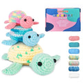 Kaaper Crochet Kit for Beginners Adults, Beginner Crochet Animal Kit Turtles Family Kit 3 pcs, Crochet Starter Kit & Knitting Supplies with Step-by-Step Video (Turtles Family) - color: Turtles Family