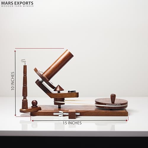 Mars Exports - Wooden Yarn Winder & Yarn Swift for Knitting and Crocheting | Hand Operated Manual Yarn Ball Winding Tools | Available as Winder, Swift & Combo (Rosewood)