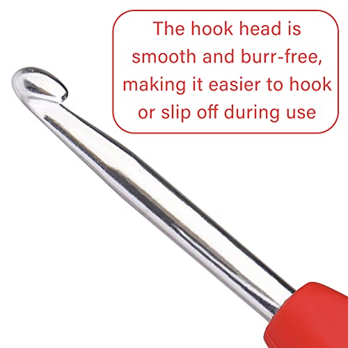 QMNNMA 4.5 mm Crochet Hook, Ergonomic Crochet Hooks for Arthritic Hands | Crochet Needles for Yarn, Extra Long Knitting Needles for Beginners, Left-handed People, Making Blanket - size: 4.5mm