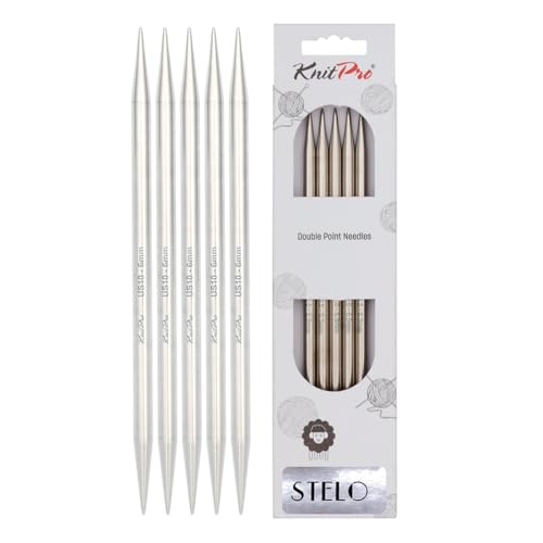 KnitPro Stelo Double-Pointed Needles 8" (20cm) | US Size 10 (6mm) - size: US Size 10 (6mm)