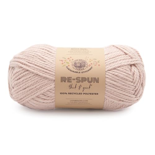 Lion Brand Yarn, Re-Spun Thick & Quick Super Bulky Yarn for Knitting, Crochet, and Crafts, Sepia Rose, 1 Pack, Soft Fiber for Chunky Blankets, Bulky Throws, and Cozy Sweaters | Super Bulky 100% Recycled Knit & Crochet Fiber for Machine Washable Blankets,