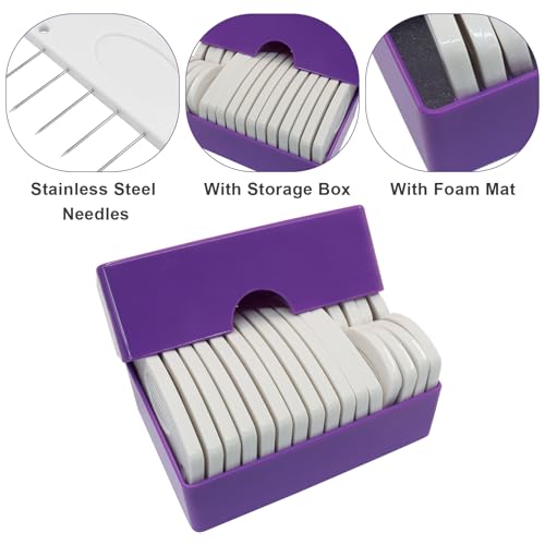 Verkelly Knit Blocking Pins Combs Set, White, 20 Pcs | Knit Blockers, For Knitting, Crochet, Lace, Needlework Projects - color: White