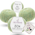 Super Air 4-Set Baby Alpaca - Soft and Fast Hand Knitting Yarn 7.05 oz/ 568 Yards - Melnage Linden Blossom - color: HF283 Linden Blossom Melange
