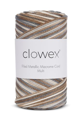 Sparkle Glitter Braided Macrame Cord 2.5mm x 820 ft, Metallic Lurex Shiny Crochet Yarn 273 yds for Bag, Purse, Runner, placemat (1, VR3) - color: VR3