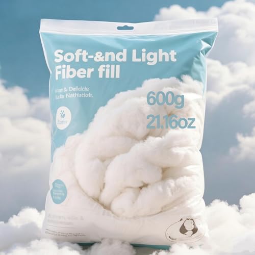 600g/21.16oz Polyfill Stuffing for Stuffed Animals,Toys, Cloud Decorations | Hypoallergenic Soft Pillow Filling Stuffing, High Resilience Fill Fiber, Machine Washable, Natural White - size: 600g/21.16oz