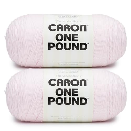 Caron One Pound Acrylic Yarn for Crocheting Soft, Pink, 2-Pack | #4 Worsted Yarn, 100% Acrylic, Soft Yarn for Crocheting Blankets, Warm Garments & Knitting Crafts, 812yd, 453g/16oz per skein - color: Pink, size: 2 Pack