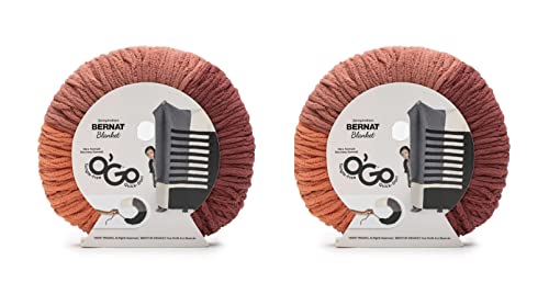 Bernat Blanket O'Go Copper Yarn - 2 Pack of 300g/10.5oz - Polyester - 6 Super Bulky - Knitting/Crochet - color: Copper, size: 2 Pack