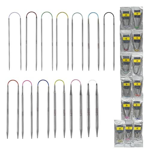 Soosui 2.75mm Circular Knitting Needles US2 |3-Pack 9-inch (23cm) Double-Pointed Flexible Circular Needles, 3cm Cable, Durable and Smooth for Sweaters, Socks, Hats, and Other DIY Knitting Projects. - size: 2.75mm/US2