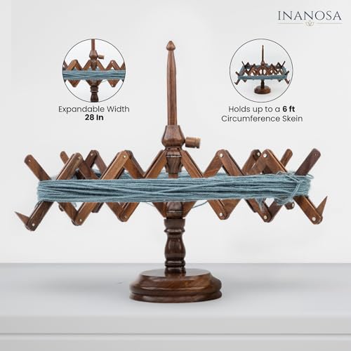 Handcrafted Jumbo Yarn Winder for Crocheting Set - Yarn Ball Winder Large Capacity with Anti-Slip Foam Base, Perfect Yarn Winder and Swift for All Yarn Types - Rosewood (Winder + Swift) - color: Rosewood (Winder + Swift)