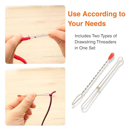 TUKUMO Drawstring Threaders 4pcs Effortlessly Threads Elastic Cord, Drawstrings, Cords Made in Japan