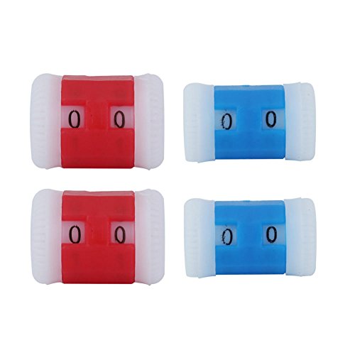 AKOAK 10 Picee Per Pack Plastic Knit Counter Knitting Crochet Stitch Marker Row Counter - 5 Large Size and 5 Small Size - Blue and Red