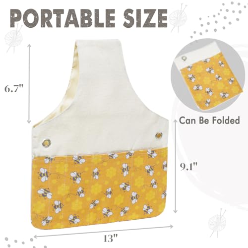 TOGETRUE Yarn Bag, Knitting Crochet Tote Bag, Yarn Storage Bag Organizer | Lightweight, Portable - color: Bees, size: Small