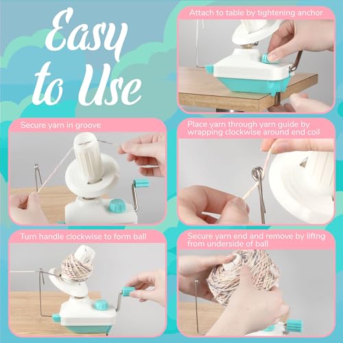 BambooMN JubileeYarn Yarn Ball Winder Plastic - Pink - 2 Units - color: Pink Winder, size: 2 Units