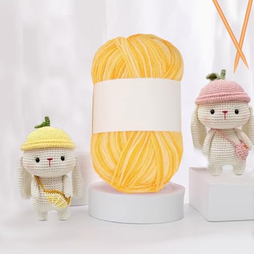 Threads for Knitting Yarn Crochet Yarn Rainbow for Crocheting Knitting Projects(Ananas) - color: Ananas