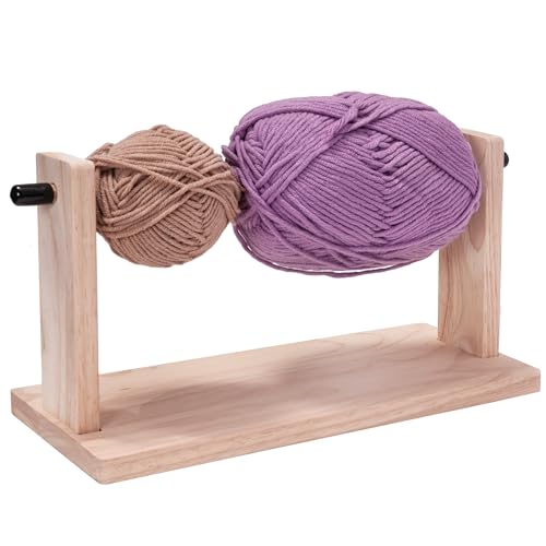 MARKVILLE 13" Wooden Yarn Holder for Crocheting & Knitting Accessories | Yarn Dispenser Ribbon Holder Organizer Rack, Large Skein Small Yarn Ball Holder Fabric Ribbon Storage Arts & Crafts Supplies