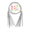 Circular Knitting Needles Set,9 Pcs Round Long Stainless Steel Knitting Needles Kit (47 Inch/120cm),9 Sizes from 2mm-6mm,with Small Tools for Beginners,Making Sweater,Scarf,Blanket,Weave DIY Lover - size: 120cm(from tip to tip)