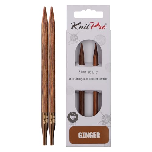 KnitPro Ginger Interchangeable Circular Needles 5" (13cm) | US Size 10 (6mm) - size: US 10 (6mm)